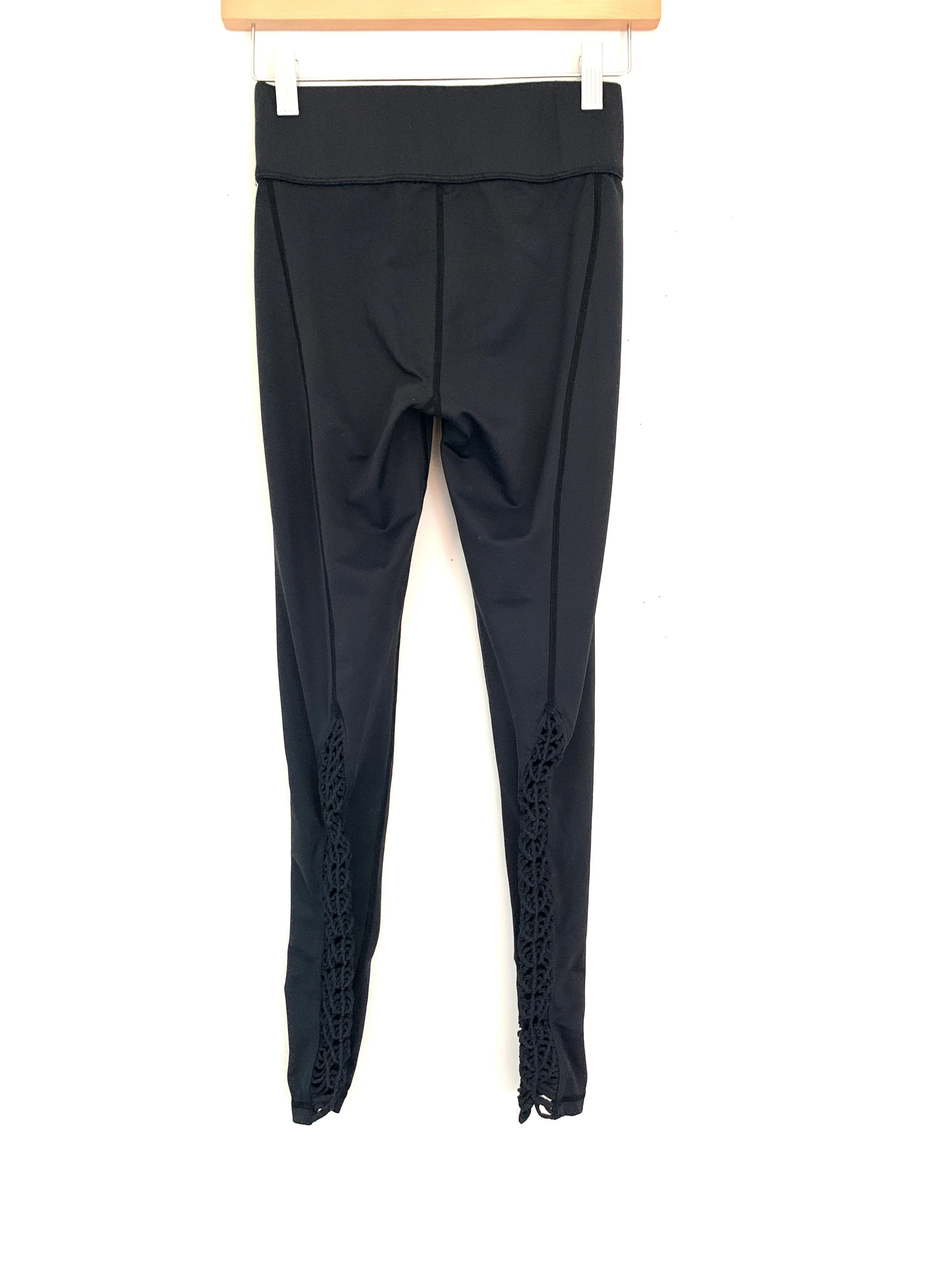 Carbon38 Black Macrame Leggings- Size S