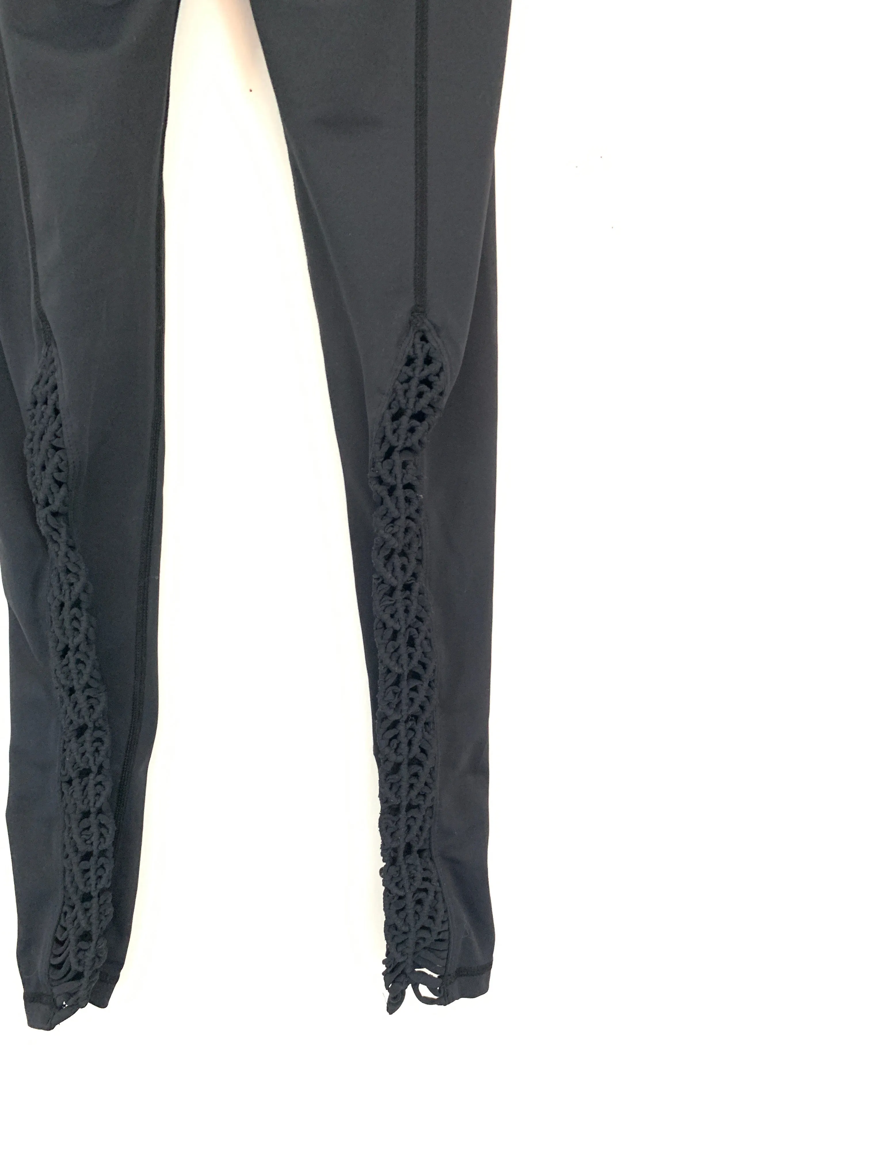 Carbon38 Black Macrame Leggings- Size S